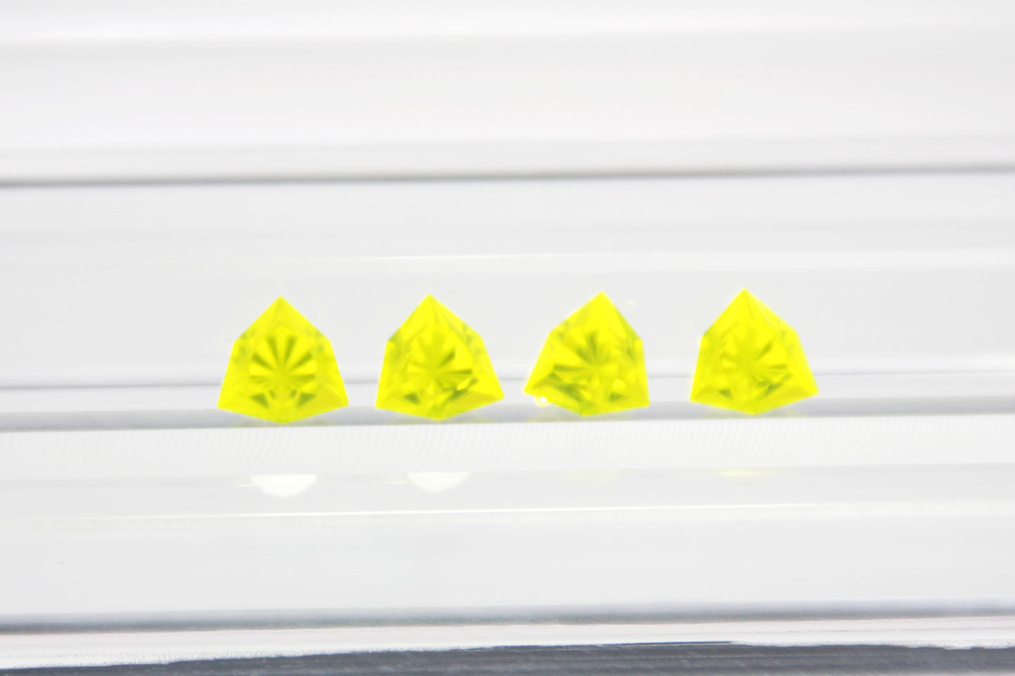 Shield-cut Trillion (broad proportions) Yellow Lab-grown Garnet